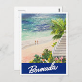 Bermuda Vintage Reise Postkarte (Vorne/Hinten)