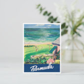 Bermuda Vintage Reise Postkarte (Stehend Vorderseite)