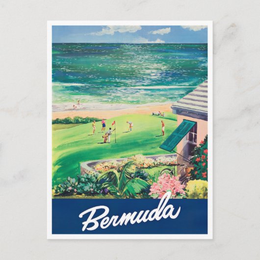 Bermuda Vintage Reise Postkarte (Vorderseite)