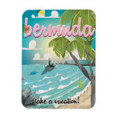 Bermuda Vintage Reiseplakat Cartoon Magnet (Vertikal)