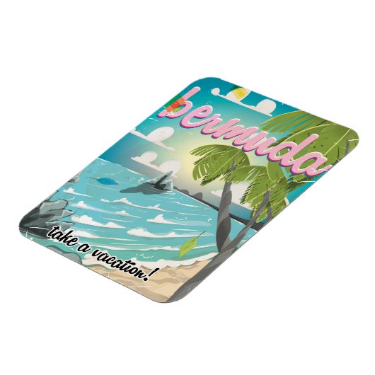 Bermuda Vintage Reiseplakat Cartoon Magnet (Linke Seite)