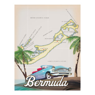 Bermuda Vintage Reiseplakat Fotodruck