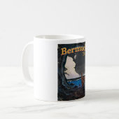 Bermuda Vintage Reiseplakat Kaffeetasse (Vorderseite Links)