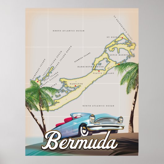 Bermuda Vintage Reiseplakat Poster (Vorne)