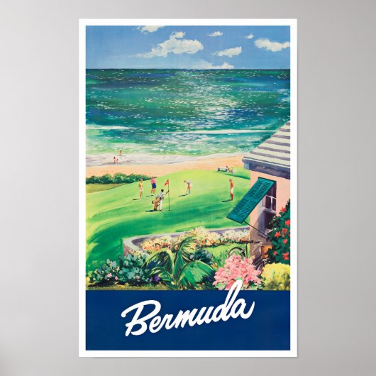 Bermuda Vintage Reiseplakat Poster (Vorne)
