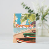 Bermuda Vintage Reiseplakat Postkarte (Stehend Vorderseite)