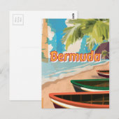 Bermuda Vintage Reiseplakat Postkarte (Vorne/Hinten)