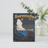 Bermuda Vintage Reiseplakat Postkarte (Stehend Vorderseite)
