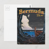 Bermuda Vintage Reiseplakat Postkarte (Vorne/Hinten)