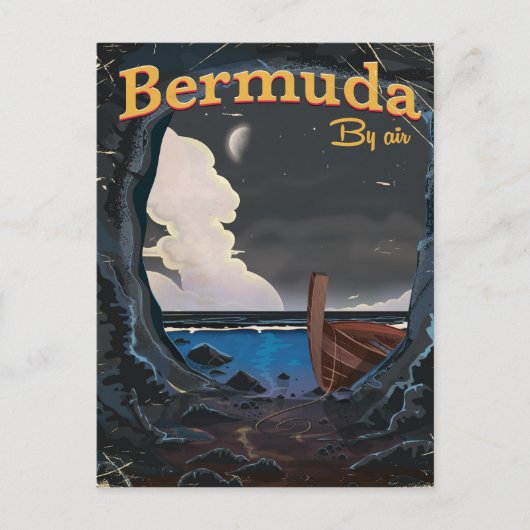 Bermuda Vintage Reiseplakat Postkarte (Vorderseite)