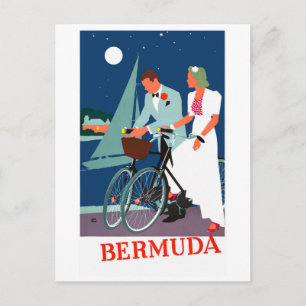 Bermuda Vintage Reiseplakat Restauriert Postkarte