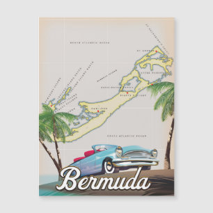 Bermuda Vintage-Reiseposter Magnetkarte