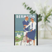 Bermuda Vintage Travel Poster Postkarte (Stehend Vorderseite)