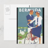 Bermuda Vintage Travel Poster Postkarte (Vorne/Hinten)