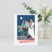 Bermuda Vintage Travel Poster Zurück Postkarte (Stehend Vorderseite)