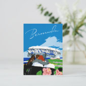 Bermuda Vintage Travel Poster Zurück Postkarte (Stehend Vorderseite)