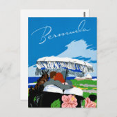 Bermuda Vintage Travel Poster Zurück Postkarte (Vorne/Hinten)