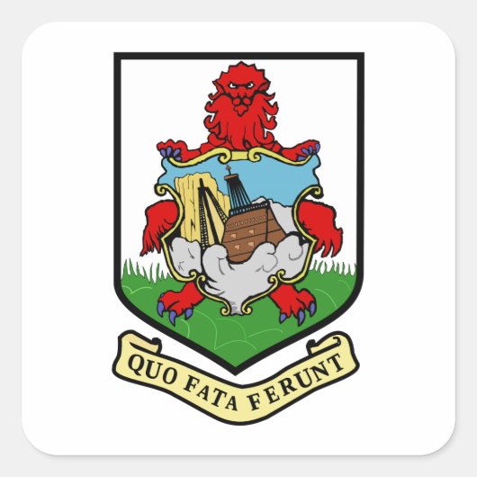 Bermuda-Wappen Quadratischer Aufkleber (Vorderseite)