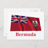 Bermuda Waving Flag mit Namen Postkarte (Vorne/Hinten)