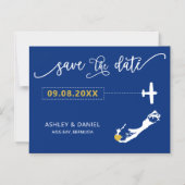 Bermuda Wedding Save the Date Card, Map Magneteinladung (Vorderseite)