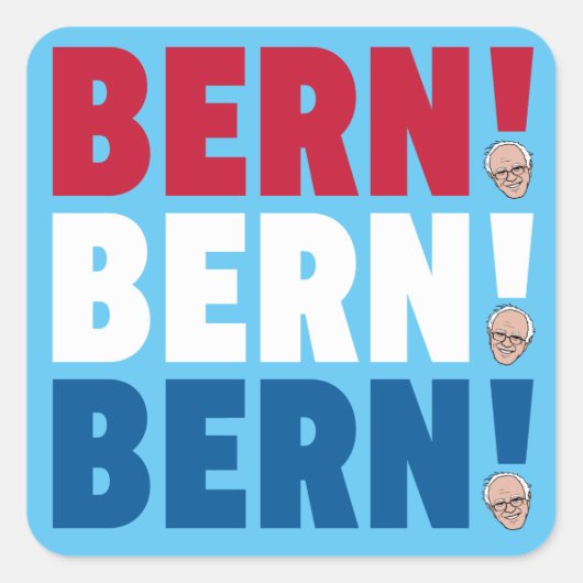 Bern Bern Bernie Sanders Quadratischer Aufkleber (Vorderseite)
