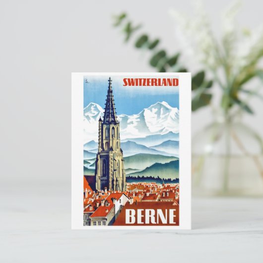 Bern, City Kathedrale, Schweiz, Vintage Postkarte (Stehend Vorderseite)