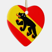 Bern-Flaggen-Herz Keramikornament (Rechts)