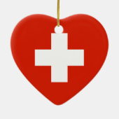 Bern-Flaggen-Herz Keramikornament (Hinten)