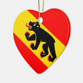 Bern-Flaggen-Herz Keramikornament (Links)