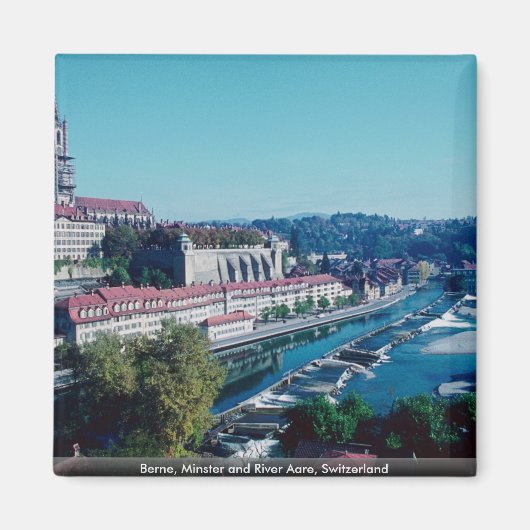 Bern, Minster und Fluss Aare, Schweiz Magnet (Vorne)