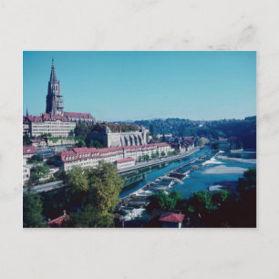 Bern, Minster und Fluss Aare, Schweiz Postkarte