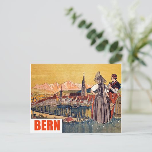 Bern, Panoramastadt, Schweiz, Vintage Postkarte (Stehend Vorderseite)