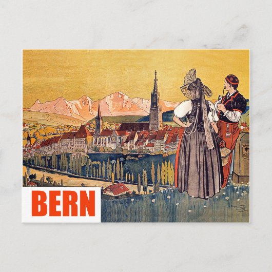 Bern, Panoramastadt, Schweiz, Vintage Postkarte (Vorderseite)