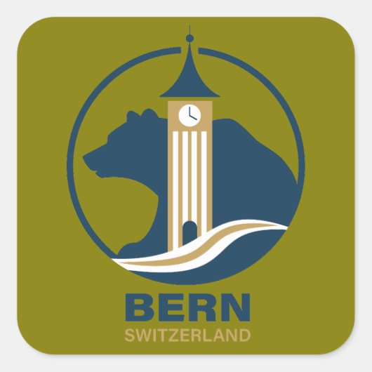 Bern Schweiz Europa Quadratischer Aufkleber (Vorderseite)
