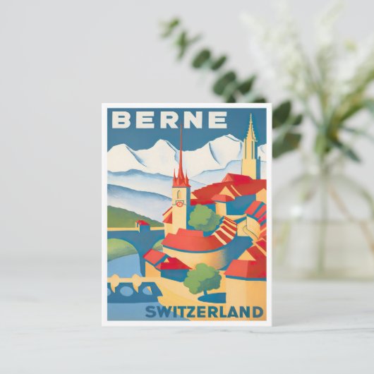 Bern Schweiz Jahrgang Reise Postkarte (Stehend Vorderseite)
