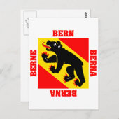 Bern Schweiz Kantonsflagge Postkarte (Vorne/Hinten)