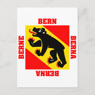 Bern Schweiz Kantonsflagge Postkarte