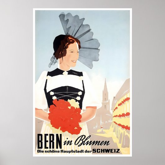 Bern Schweiz Kunst Druck Schweizer Reiseplakat Poster (Vorne)