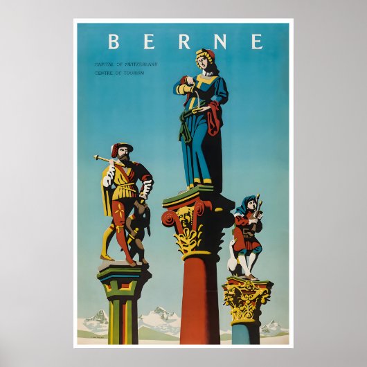 Bern Schweiz Kunst Druck Schweizer Reiseplakat Poster (Vorne)