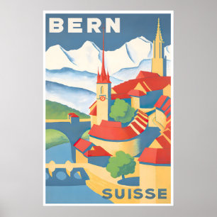 Bern Schweiz Kunst Schweizer Reiseplakat Vintage Poster