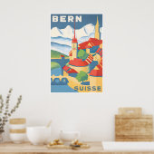 Bern Schweiz Kunst Schweizer Reiseplakat Vintage Poster (Küche)