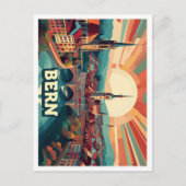 Bern Schweiz künstlerisch bunt Postkarte (Vorderseite)