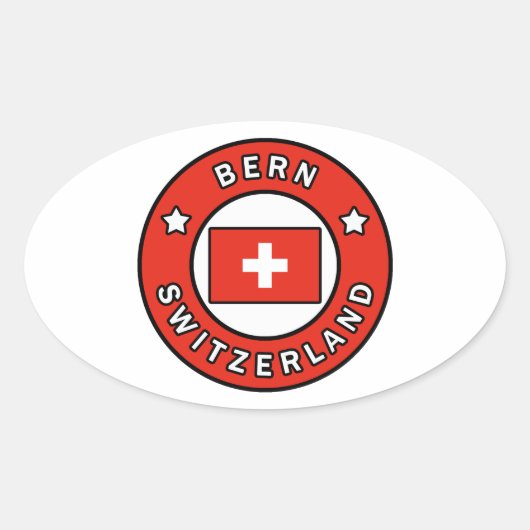 Bern - Schweiz Ovaler Aufkleber (Vorderseite)
