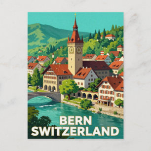 Bern Schweiz Reise Historische Sehenswürdigkeiten Postkarte