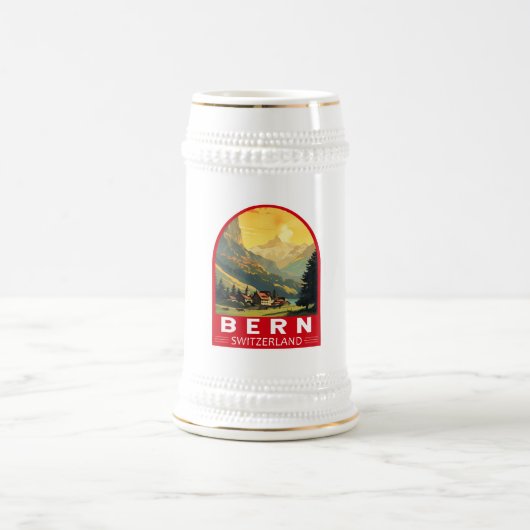 Bern Schweiz Reisen Vintag Bierglas (Mittel)
