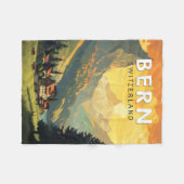 Bern Schweiz Reisen Vintag Fleecedecke (Vorderseite (Horizontal))