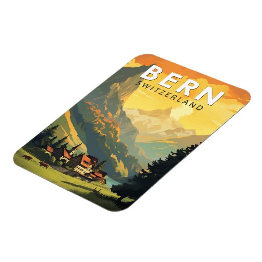Bern Schweiz Reisen Vintag Magnet (Linke Seite)
