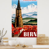 Bern, Schweiz Reiseplakat Poster (Küche)