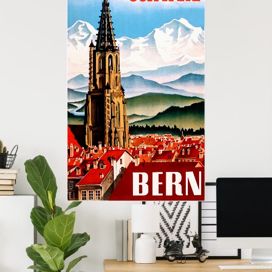 Bern, Schweiz Reiseplakat Poster (Heimbüro)