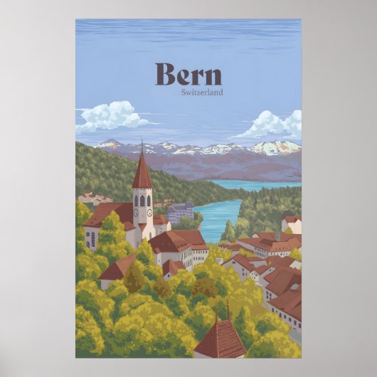 Bern Schweiz Reiseplakat Poster (Vorne)